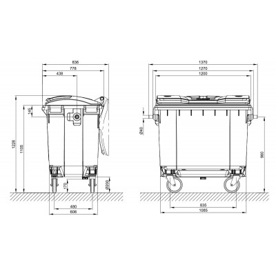 technische-zeichnung-muellcontainer-660l