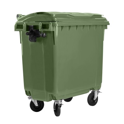 Bauer Müllcontainer 660 l Grün mit Flachdeckel