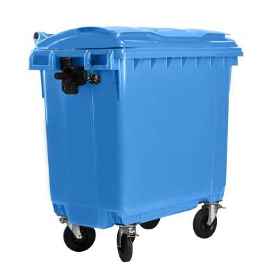 Bauer Müllcontainer 770 l Blau mit Flachdeckel