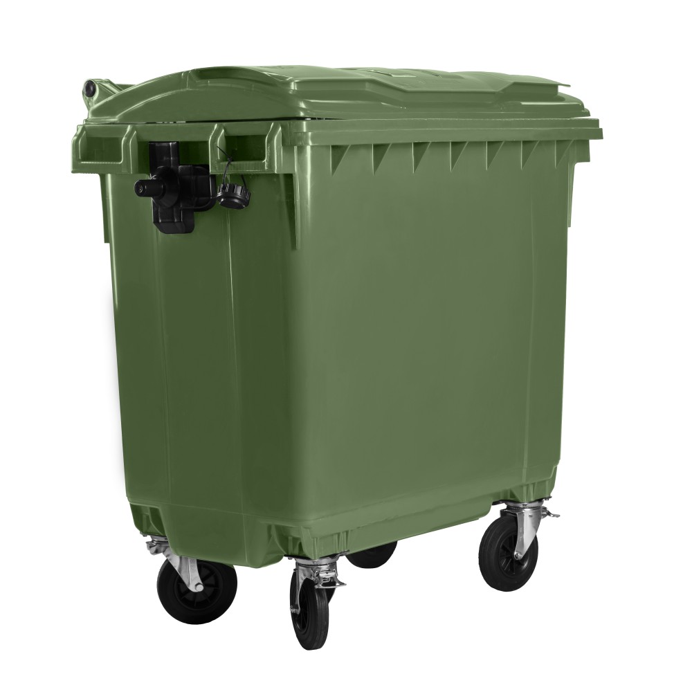 Bauer Müllcontainer 770 l Grün mit Flachdeckel