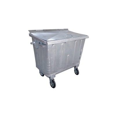 Bauer Müllcontainer 660 l aus verzinktem Stahlblech mit Flachdeckel