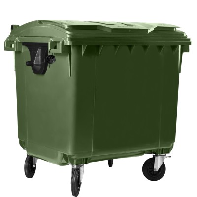 Bauer Müllcontainer 1100 l Grün mit Flachdeckel