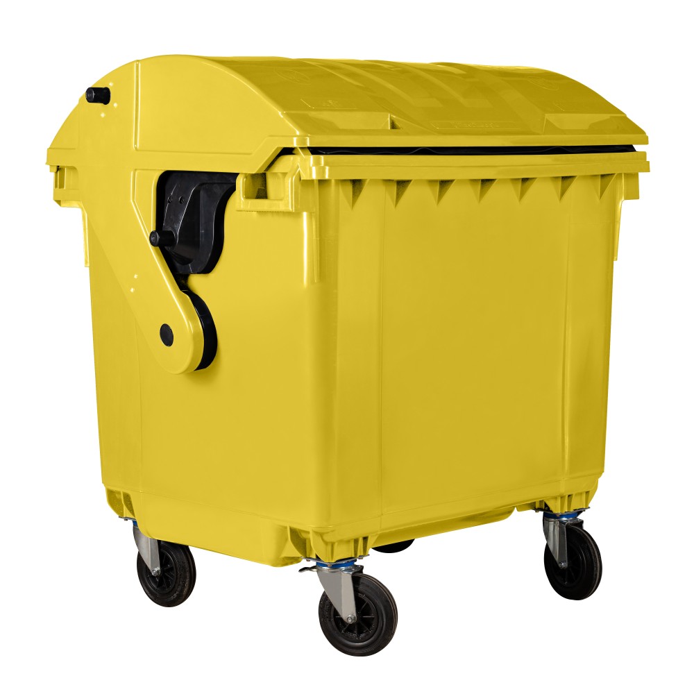 Bauer Müllcontainer 1100 l Gelb mit Runddeckel