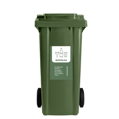 Bauer Mülltonnenaufkleber für Buntglas 1