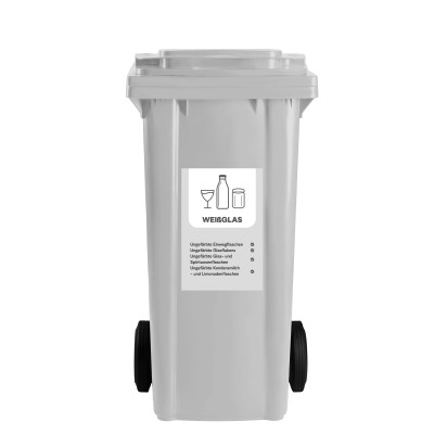 Bauer Mülltonnenaufkleber für Weißglas 1