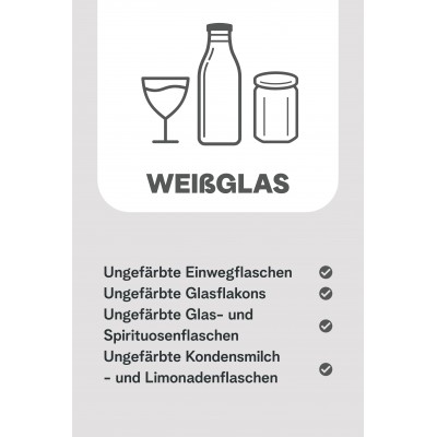 Bauer Mülltonnenaufkleber für Weißglas