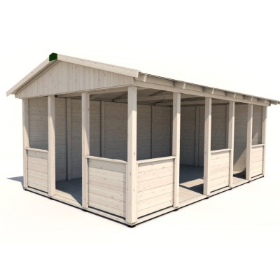 Gartenhaus Mia A Plus - 16,6 m2 Terrasse mit Seitenwand