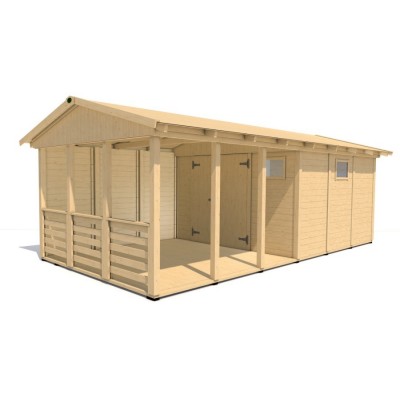 Gartenhaus Hannah C Plus - 9,6 m2 + Terrasse 9,6 m2